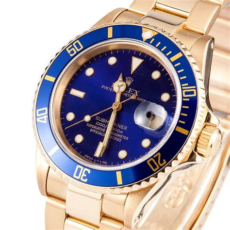 used rolex submariner gold blue|rolex submariner value chart.